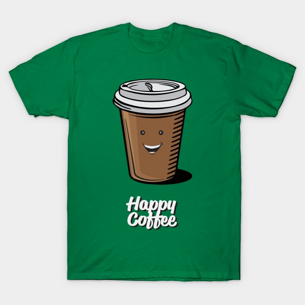 Happy Coffee T-Shirt by Vin Zzep